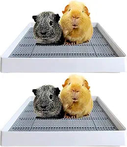 PODOO Rabbit Litter Box â€“ Training Potty Tray for Guinea Pig & Small Pets Â· Spacious Grid Pan with Low Entrance, Easy-Clean & Odor-Resistantâ€”Helps Keep a Clean Cage and Reduce Mess