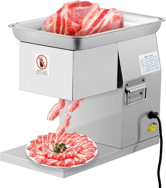 Takywep Stainless Steel Meat Slicer, 551LB\/H Electric Meat Cutting Machine, 800W Commercial Meat Cutter Machine for Home Use, 3MM Thickness & 90mm Blade Diameter, Effortlessly Slice Meat, Bread, Chees
