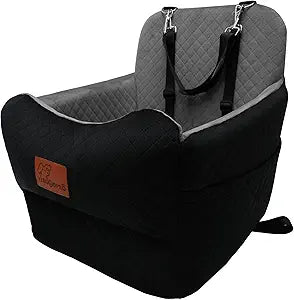 Dog Booster Car Seat for Medium/Small Sized Dogs,Memory Foam and Ultra Soft Fabric Car Pet Bed,Portable Travel Safety and Comfortable Dog Carseat with Washable Removable Cover,Thick Cushionï¼ˆM-Blagreï¼‰