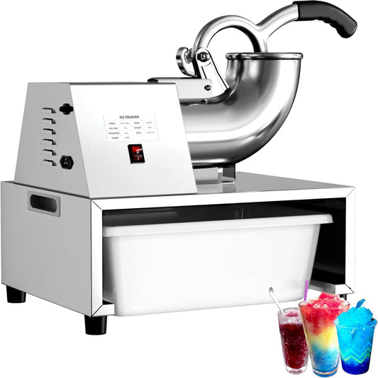Snow Cone Machine Shaved Ice, 500LB/H Commercial Ice Crusher Shaved Ice Machine Fluffy, 300W Industrial Commercial Big Ice Shaving Machine for Snow Cones for Home Party