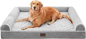 WESTERN HOME Dog Beds Large Sized Dog, Orthopedic Large Pet Bed with Waterproof Lining, Removable Washable Cover and Nonskid Bottom, Medium Couch, Grey