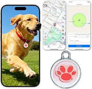 2025 GPS Tracker for Pet, No Monthly Fee & No SIM Card Needed | Real-Time Tracking for Dogs, Cats & Small Animals | Lightweight Design | Long Battery Life | Compatible with iPhone & Android