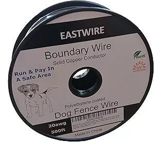 Boundary Wire - 500ft Spool of Solid Core 20 Gauge Copper Wire - Underground Pet/Dog Fence Wire - for Electric Dog Fence System, Heavy Duty Direct Burial