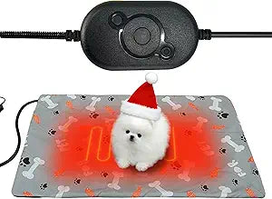 Pet Heating Pad, 32.7Ã—20.5 inch Pressure Activated Heated Mat for Indoor Dogs Cats, 3 Adjustable Temperature with Chew Resistant Cord