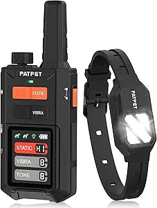 PATPET Dog Training Collar with Night Lights - 4200FT Waterproof E Collar for Dogs Training for Large Medium Dogs, Rechargeable Dog Electric Training Collar 119 Levels with 4 Training Modes