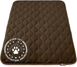 Paw Inspired Washable Padded Crate Mats for Dogs | 47â€ x 29â€ Pad, Fits 48-inch Kennels | Leakproof, Waterproof Bottom, Plush Pet Beds (Dark Brown)