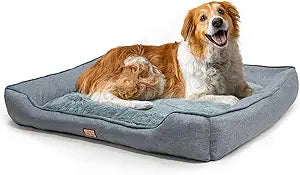 Large Dog Bed 39 Inch, Washable Plush Pet Sofa for Large Dogs & Cats, Soft Rectangle Pet Bed with Non-Slip Base