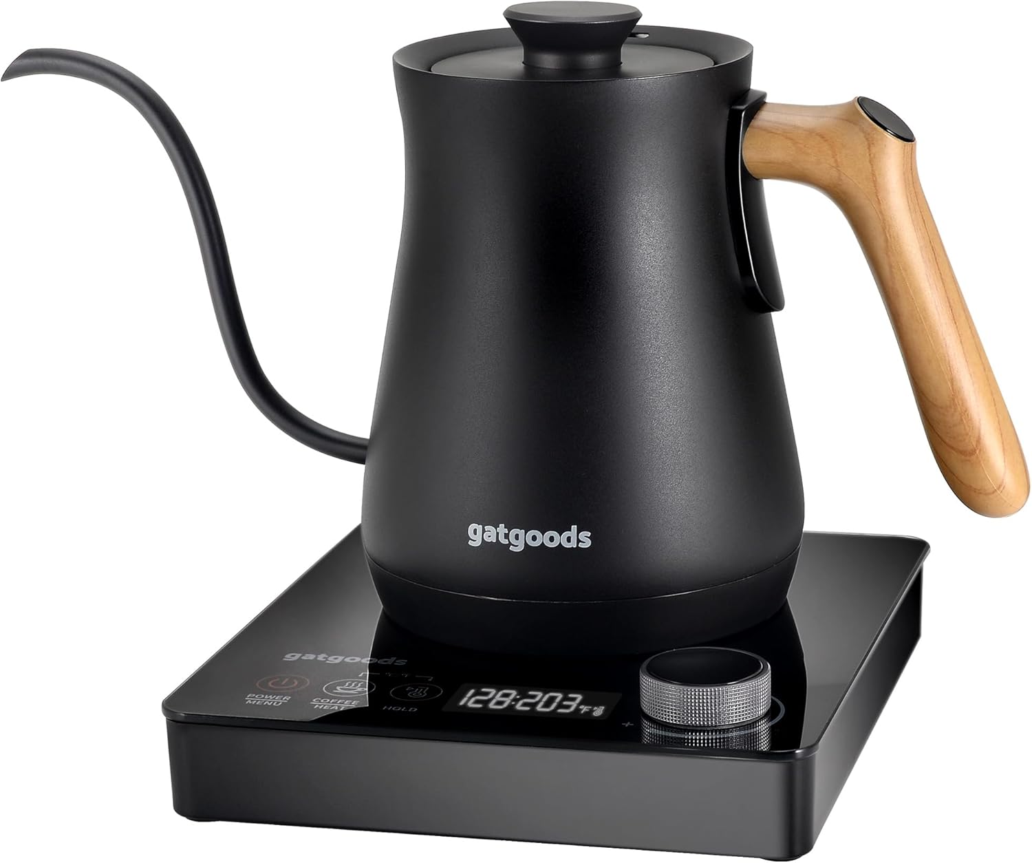 Electric Gooseneck Kettle – Precise Temperature Control, 1200W Fast Boil, Keep Warm Feature, Ideal for Pour-Over Coffee and Tea, 27oz Stainless Steel Interior