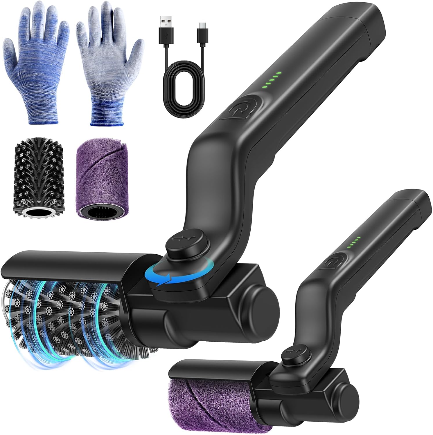 Electric Grill Brush Rechargeable, 3 Powerful Speed BBQ Grill Brush for Outdoor Grill, 180° Adjustable, Stainless Steel Rotary Brush Head, Automatic Grill Cleaning Brush for Camping Outdoor Grill