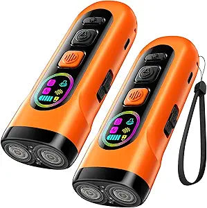 2 Pack Dog Bark Deterrent Devices Anti Barking Device for Dogs Ultrasonic Bark Stopper Portable Dog Training Tool Indoor Outdoor Up to 50ft Correct Bad Behavior of Own or Neighbor's Dog (Orange)