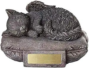 Pacific Giftware Pet Memorial Angel Cat Sleeping On Pillow Cremation Urn Bottom Load 30 Cubic Inch
