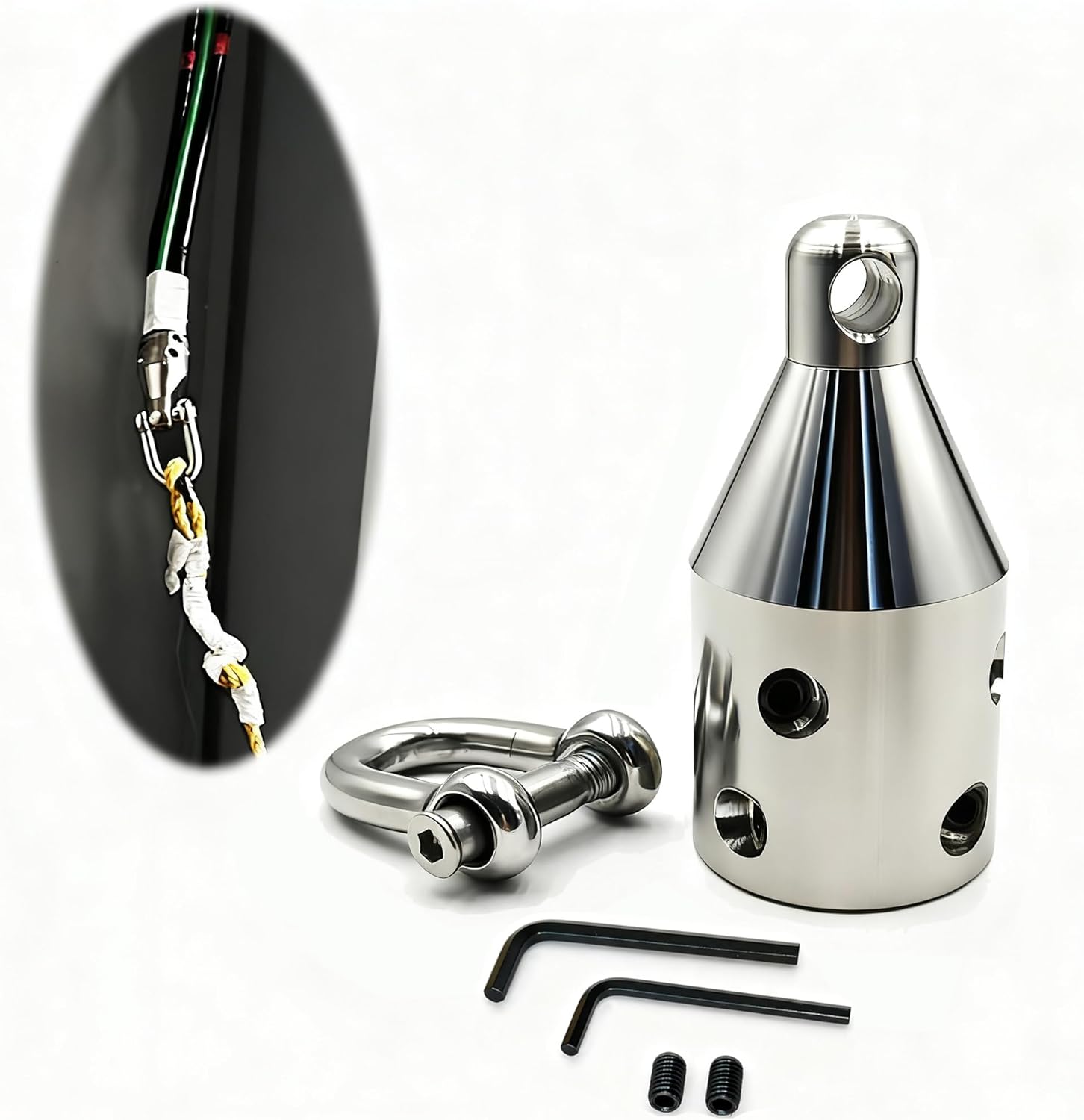 Heavy-Duty Wire Pulling Attachment,Penguin Puller,Stainless Steel Wire Puller with Penguin Shackle,Electrical Cable/Wire Puller Tool,Electrician tools