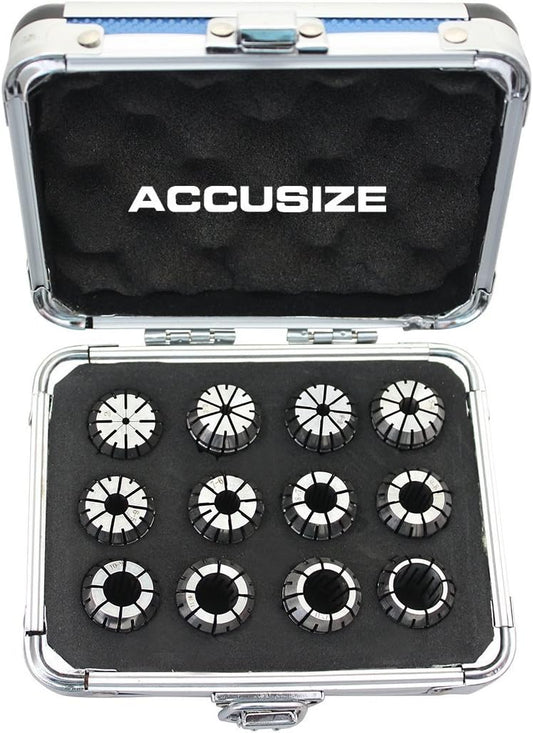 Accusize Industrial Tools Metric Er20 Collet 2mm to 13 mm by 1 mm Er-20 Collet 12 Pc, 3350-0583