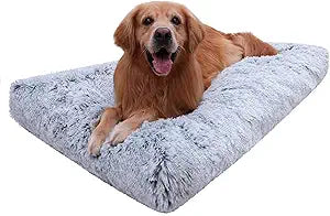 Vonabem XXL Dog Bed Washable, Waterproof Large Pet Beds with Removable Cover, 48 inch Dog Crate Pad for Jumbo XXLarge Dogs, Soft Plush Thick Pets Pads for Sleeping Grey