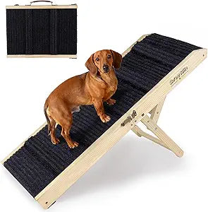 2026 Upgraded Dog Ramp for Couch - Foldable Small Dog Ramp for Bed - 4 Adjustable Height from 12" to 20" - Portable Pet Stairs with Non-Slip Pad - Pet Ramps Use for Low Bed Couch Steps Up to 60LBS