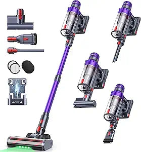 SMOTURE Cordless Vacuum Cleaner, 650W 55KPA 70Mins Vacuum Cleaners for Home, Cordless Stick Vacuum with LED Touch Screen, Anti-Tangle Wireless Vacuum, Handheld Vacuum for Pet Hair/Carpet/Floor