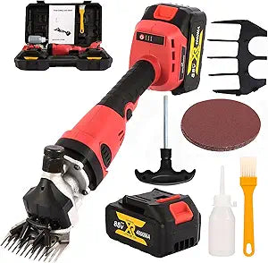 Cordless Electric Professional Sheep Shears,Rechargeable Heavy Duty Animal Grooming Clippers,Electric Shearing Clipper for Sheep,Goat,Cattle&Other Farm Livestock Pet(2*4000mAh Lithium battery)