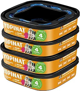 2 IN 1 Genie Refill Bags for Dog Cat 4 Pack - Total 112FT Lasts Up to 16 Months - Superior Odor Control for Dog Poop Cat Litter Bags - Pet Waste Refill Bags Fits Pet Genie and Litter Genie Pails