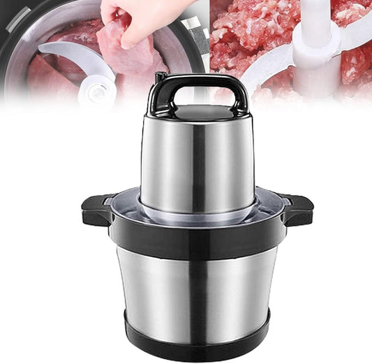 6L Electric Food Processor, Household Meat Grinder, Stainless Steel Countertop Chopper, Fast Cut,Meat, Onions, Vegetables, Fruit Meat Grinder