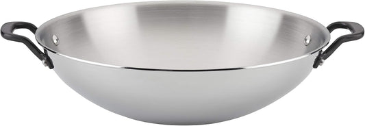KitchenAid 5-Ply Clad Polished Stainless Steel Wok,15 Inch