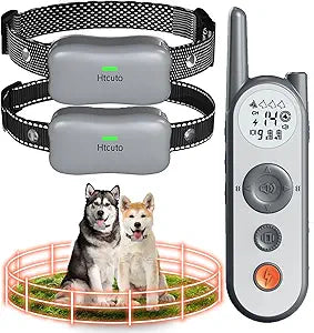 Wireless Dog Fence System for 2 Dogs Electric Wireless Fence for Dogs with 2 Collars 856 Acre Outdoor Boundary Portable Safe Pet Containment System Large Medium Dogs Training Collar with Remote