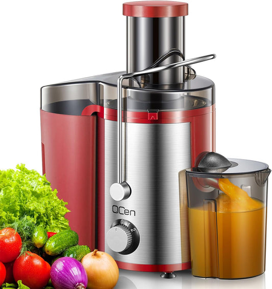 Juicer Machine, 800W Centrifugal Juicer Extractor with Wide Mouth 3\u201D Feed Chute for Fruit Vegetable, Easy to Clean, Stainless Steel, BPA-free (Red)