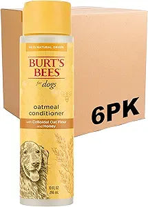 Burtâ€™s Bees for Pets Oatmeal Dog Conditioner with Honey, Moisturizing Dog Coat Conditioner for Dry and Sensitive Skin to Help Soften and Nourish Coats During Grooming, 10 Fl Oz - 6 Pack