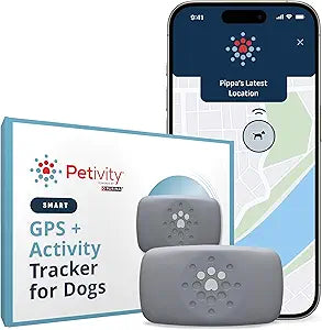 Petivity Smart GPS and Activity Pet Tracker for Dogs Powered by Purina, Waterproof Real Time Tracking GPS Dog Collar, Downloadable App, Subscription Required