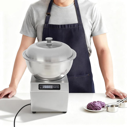 8KG/17.6LBS Commercial Dough Kneading Machine, 1500W SElectric Dough Maker with Timer & Stainless Steel Bow, Electric Dough Maker with Dual Rotation for Pizza Bread Dumpling Noodle Making