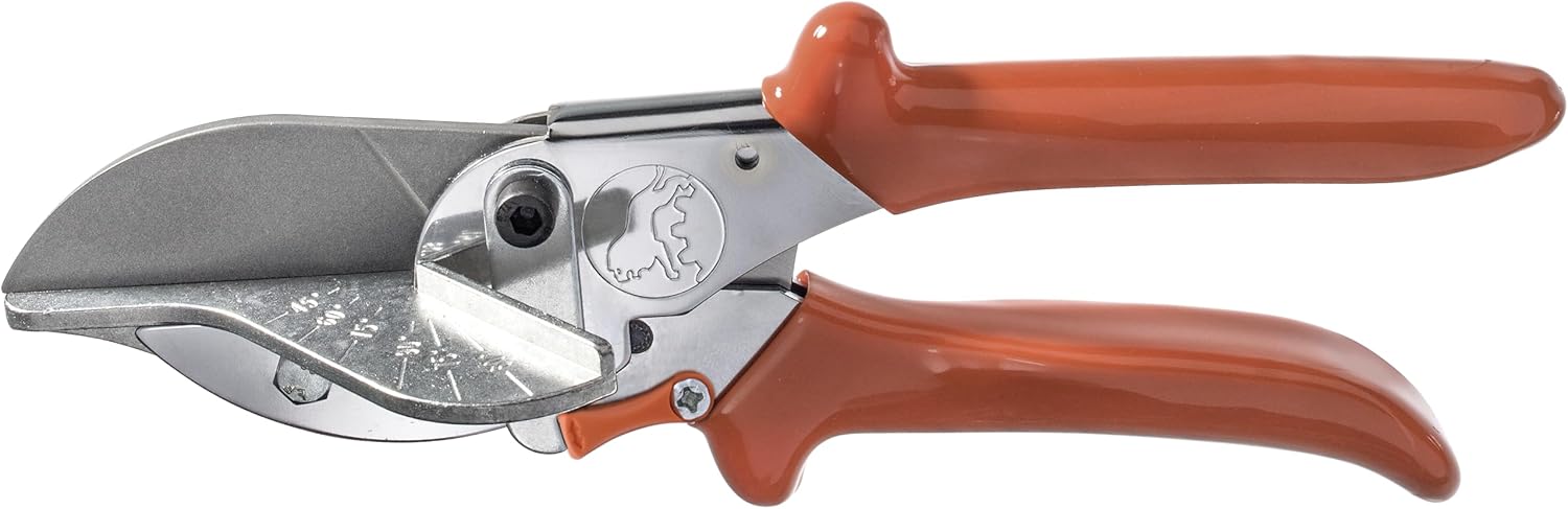 Original LÖWE Mitre Scissors 3.104\/HÜ with Lever Transmission and 45 Degree Stops, for use in Industry and Crafts, for Hard and Flat Materials Such as Plastic, Rubber, Wood, PVC, Leather
