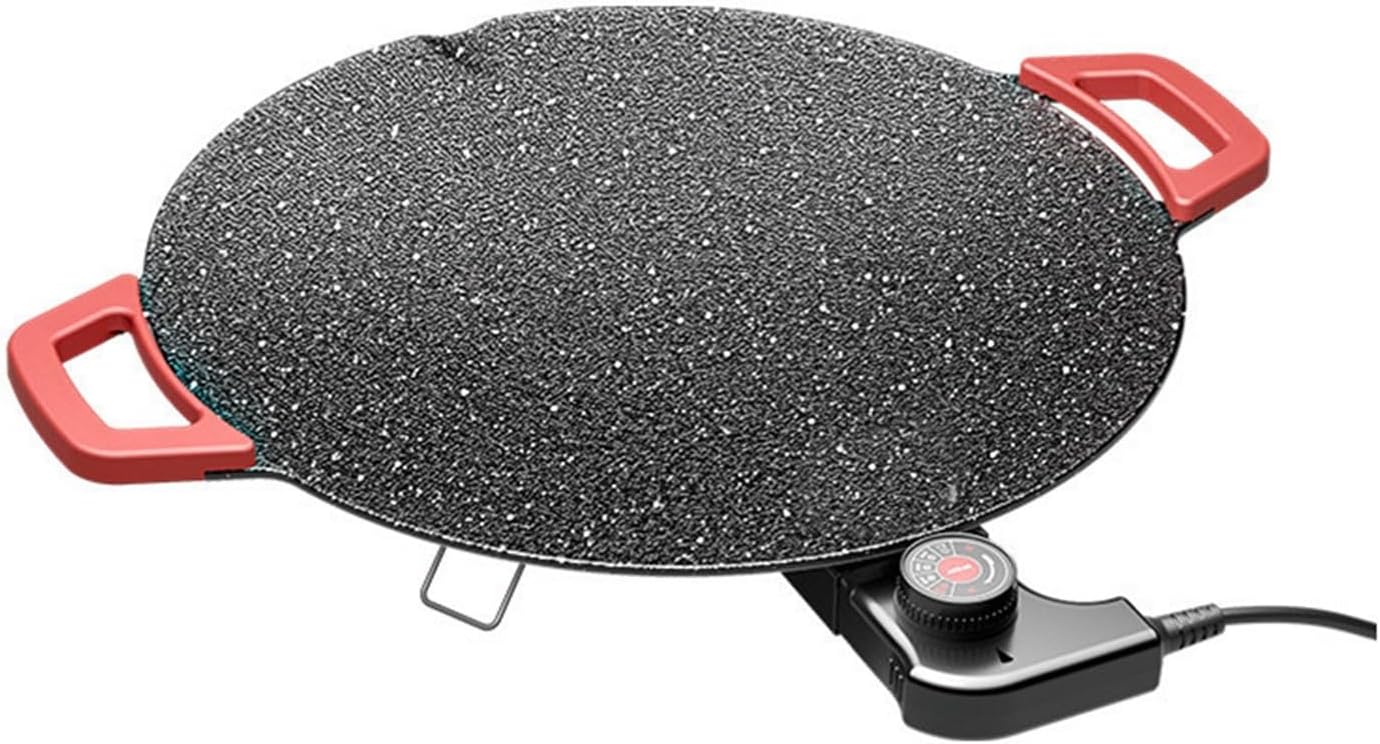 Non-Stick Electric Indoor Grill Pan 36cm, Smokeless Korean BBQ Grill with Adjustable Temperature, Portable Electric Griddle for Steak, Seafood, Vegetables, 700W Powerful Heating, Easy to Clean(40 Cm)