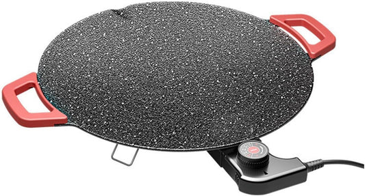 Non-Stick Electric Indoor Grill Pan 36cm, Smokeless Korean BBQ Grill with Adjustable Temperature, Portable Electric Griddle for Steak, Seafood, Vegetables, 700W Powerful Heating, Easy to Clean(40 Cm)