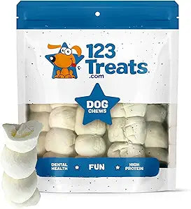 123 Treats Thick Beef Cheek Retriever Rolls â€“ All Natural (6 Inches) Beef Flavored Long-Lasting Chew Treats for Aggressive Chewers, Beefhide Chew Rolls, NO Artificial Preservatives | (10 Count)