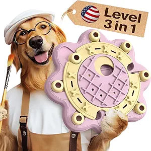 KADTC 3 Levels of Step-by-Step Challenge,Beginner to Advanced Dog Puzzle Toys,U.S. Brand,Design Treat Puzzles for Small Medium Large Dogs Mental Stimulation Enrichment Food Slow Feeder Puppy Pink Toy