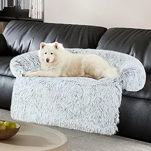 Luxurious Dog Couch Bed Protector for Dogs Memory Foam, Removable Fluffy Plush Pet Couch Cover for Dogs Washable, Calming Dog Sofa Beds, Waterproof Couch Protector, Pet Beds Mats for Couch(XXL)