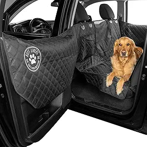 Ruff Liners Medium Dog Seat Cover, Black â€“ As Seen on Shark Tank â€“ Back Seat Protector for Cars, Mid-Size SUVs, & Mid-Size Trucks â€“ Waterproof, Touch Fasteners, & Belt Slots â€“ Sturdy Dog Hammock