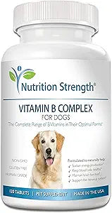 Vitamin B for Dogs, Complete B Complex for Dogs, Promote Blood Cell & Nervous System Health, Help Sustain Cellular Energy Production & Maintain Brain Function, 120 Chewable Tablets