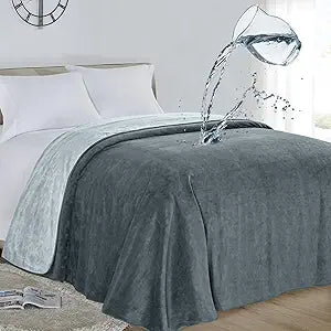 Softan Waterproof 100% Leak Proof Blanket for Baby Adults Pets Dogs Cats, Pee Proof, 3 Layer Protector for Bed, Sofa Couch and Other Furniture, 90"x90", Charcoal | Light Grey, Reversible Lightweight