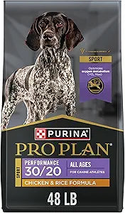 Purina Pro Plan Sport Performance 30/20 Chicken and Rice Formula High Protein Dog Food - 48 lb. Bag