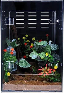 Reptile Enclosure for Crested Gecko â€“ 12x12x18 Acrylic Reptile Tank for Gecko, Snake, and Lizard â€“ PVC Terrarium for Small Pets