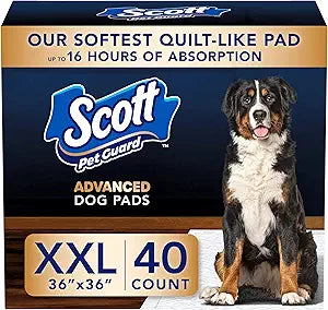 Scott Pet Guard Advanced Dog Pads - XXL - 36" x 36" - 40 Pack of Pet Pads