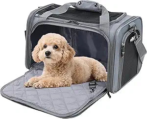 EliteField Deluxe Soft-Sided Pet Carrier (3 Year Warranty, Airline Approved), Travel Bag for Dogs, Cats & Small Pets, with Expandable Mat