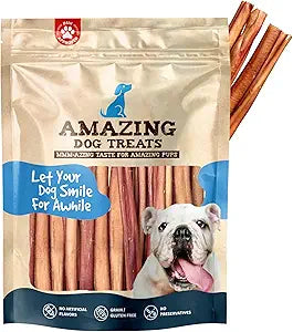 Amazing Dog Treats 12 Inch Bully Sticks (Extra Thick/Jumbo - 20 Count) Bully Sticks for Medium and Large Dogs