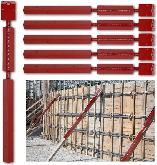 Blulu 6 Pcs Concrete Turnbuckle Form Aligner 35" - 38.5" Adjustable Length with 5" x 3" Bent Plate Adjustable Wall Brace Form Tube for Concrete Formwork Construction Engineering Tools