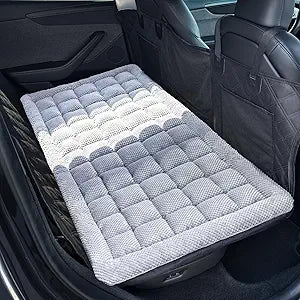 REEVAA Dog Bed Mat for Car Backseat [Extra-Thick & Chew-Resistant], Road Trip Bed to Fully Protect Dog's Safety, Fits Trucks/SUVs Back Seat Cover Extenders, Grey, 54x24x1.8 inch