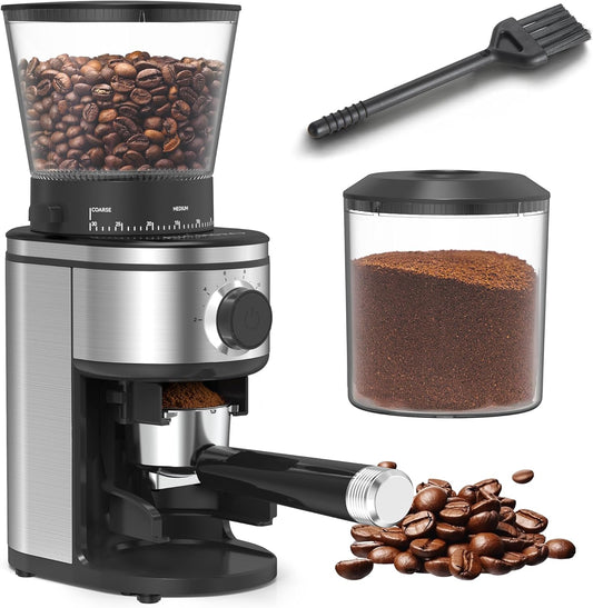AYCHIRO Coffee Grinder, Electric Conical Burr Grinder with 30 Grind Settings for 2-12 Cups, Adjustable Burr Mill for Home Use