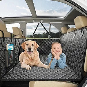 Back Seat Extender for Dogs, Non-Slip Dog Car Seat Cover for Back Seat with Hard Bottom, Durable Pet Car Backseat Cover, Waterproof Dog Hammock for Car SUV Truck