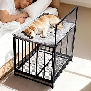 Bedside Dog Bed - 5-Height Adjustable Elevated Cat Bed for Dogs & Cats Height Adjustable Pet Bed Extension,Suitable for use in Bedrooms and Living Rooms