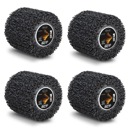 Eastwood Contour SCT 40 Grit Abrasive Drum Paint Stripper | Surface Conditioning Tool 4.5" Drum | Heavy Duty Rust Remover Abrasive Wire Wheel Polisher | Paint Removal Wire Brush Buffing Wheel | 4-Pack