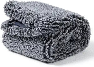 Stoutwool Chew Proof Dog Blanket - Heavy Duty Waterproof Pet Blanket - Fluffy Dog Couch Cover Protector for Aggressive Chewers - Soft Reversible Throw Furniture Protection - Small, Charcoal